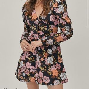 Nasty gal long puff sleeve mini dress